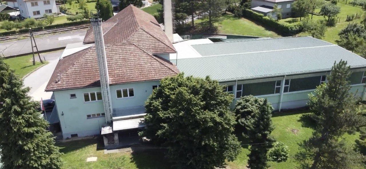 Aerial view of the production and storage property in Budinščina